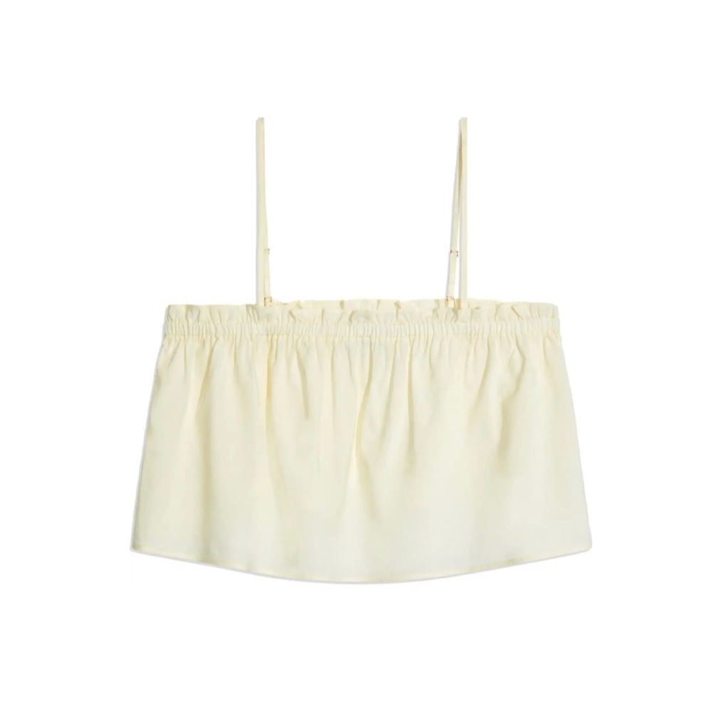 WeWoreWhat Summer Ruffle Cami Top in Ivory Size Medium